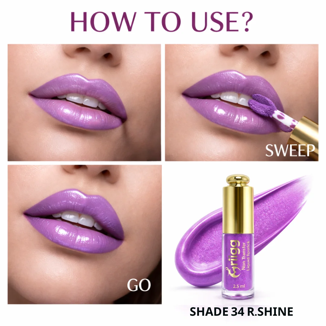 Glitter Liquid Lipstick, Non-Transfer & Long Lasting Party & Special Wear (Pack of 3, 2.5ml each)