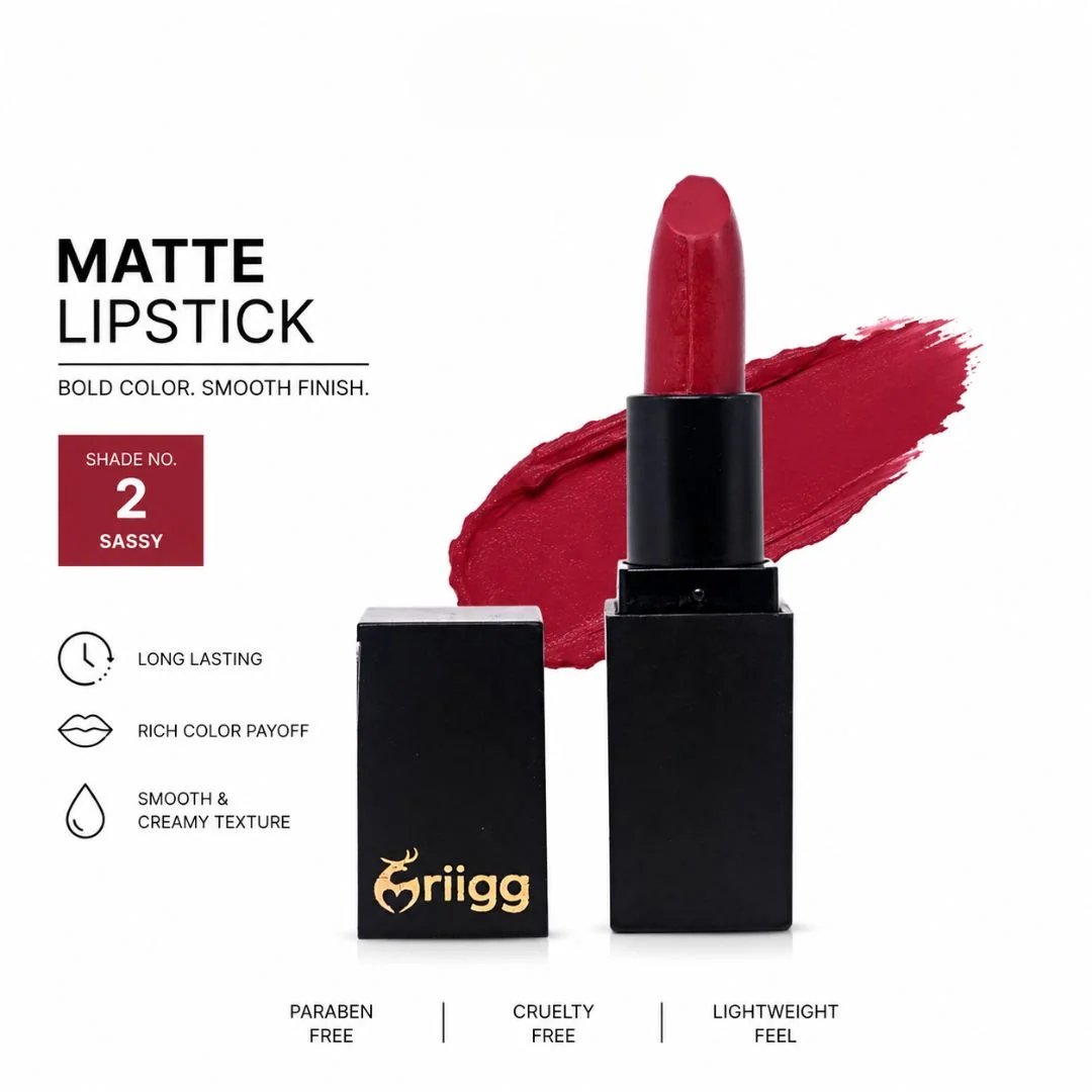 Mriigg Matte Lipstick Shade 2 Sassy | Long Lasting Smooth Matte Finish