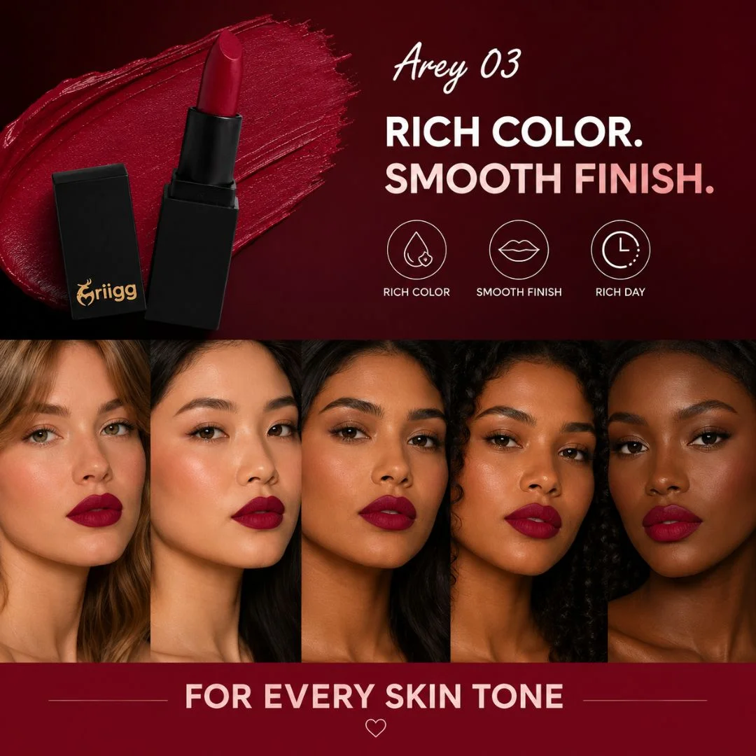 Mriigg Matte Lipstick Shade No. 03 Arey | Long Lasting Rich Color Lipstick