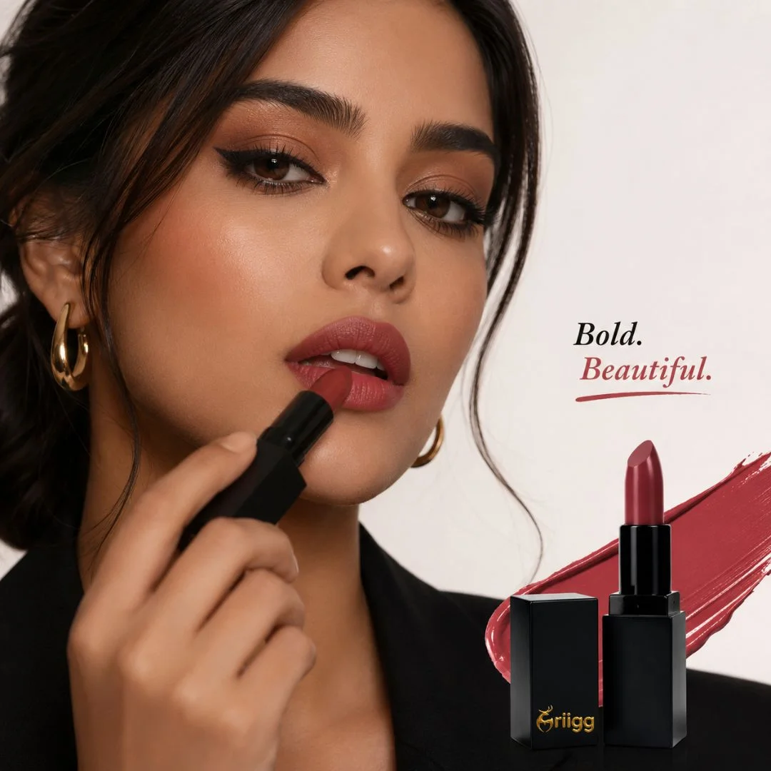 Mriigg Matte Lipstick Shade 28 Tickle | Rosy Nude Lip Color | Rich Pigment