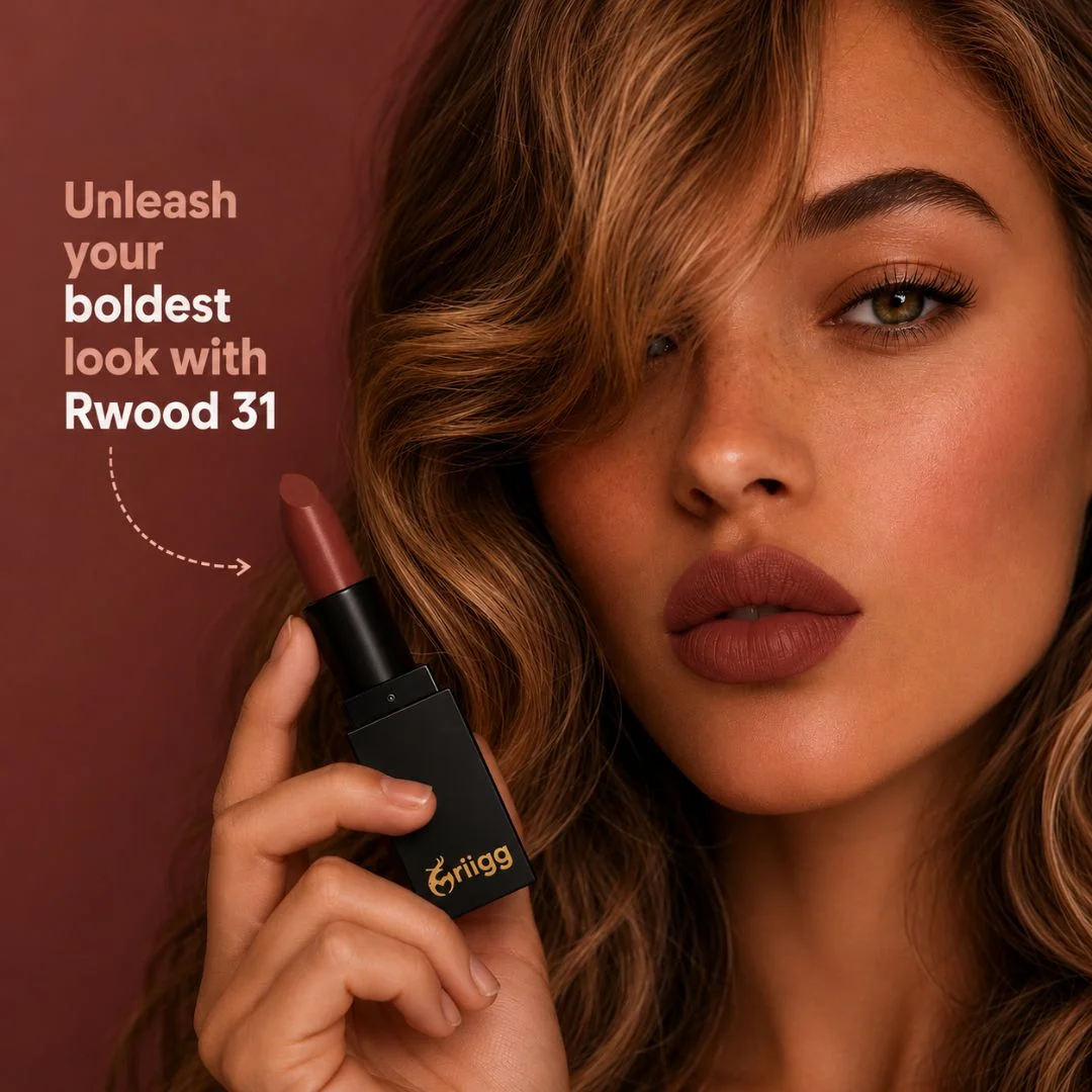 Mriigg Matte Lipstick Shade 31 Rwood | Deep Nude Brown Lipstick | Rich Pigment