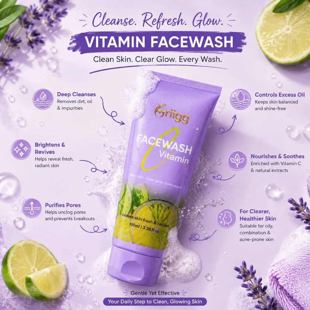 MRIIGG Vitamin C Facewash for Bright & Glowing Skin | Deep Cleansing Face Wash 100ml