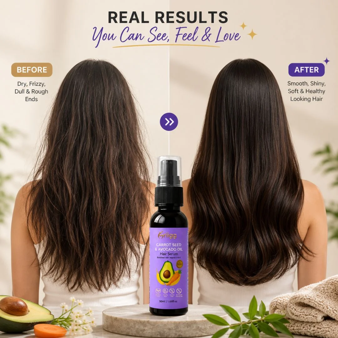 MRIIGG Carrot Seed & Avocado Oil Hair Serum with Vitamin A + E 50ml