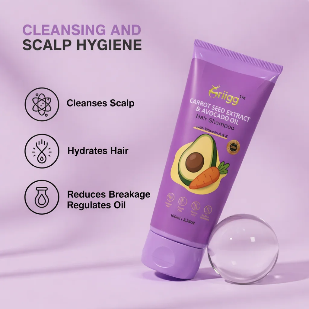 MRIIGG Carrot Seed & Avocado Oil Hair Shampoo with Vitamin A + E 100ml