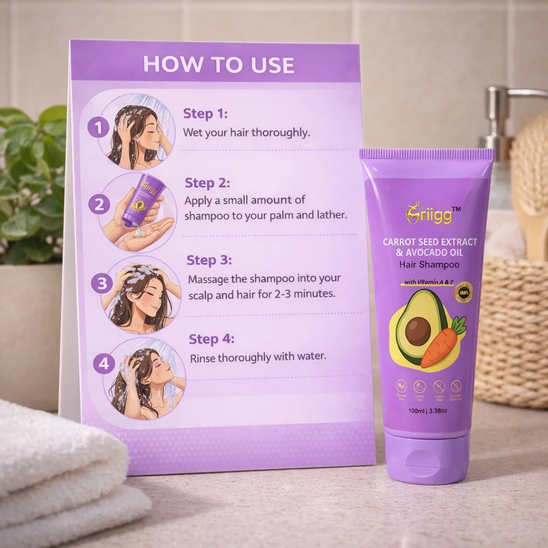 MRIIGG Carrot Seed & Avocado Oil Hair Shampoo with Vitamin A + E 100ml