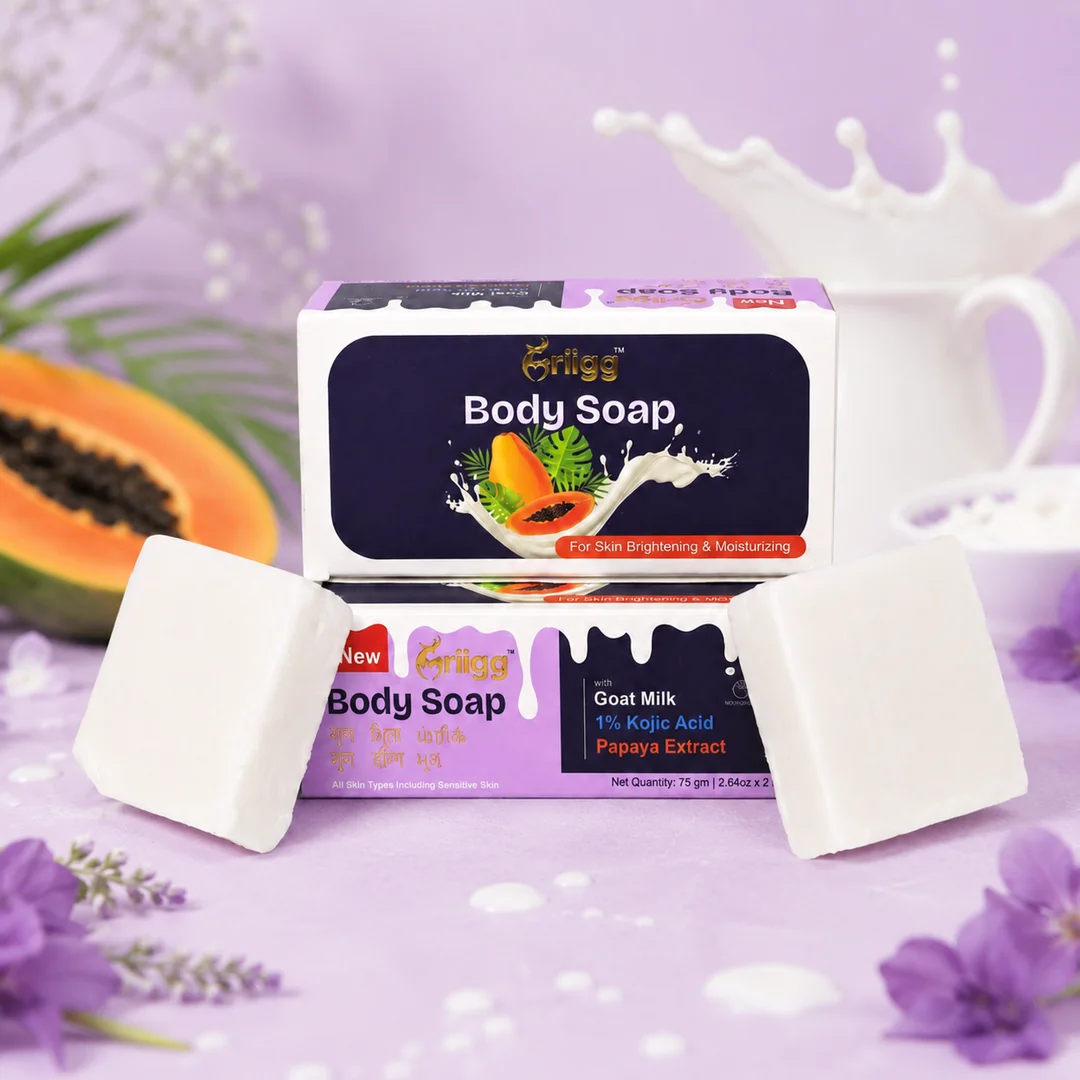 MRIIGG Body Soap with Kojic Acid, Papaya & Goat Milk 75*2pcs