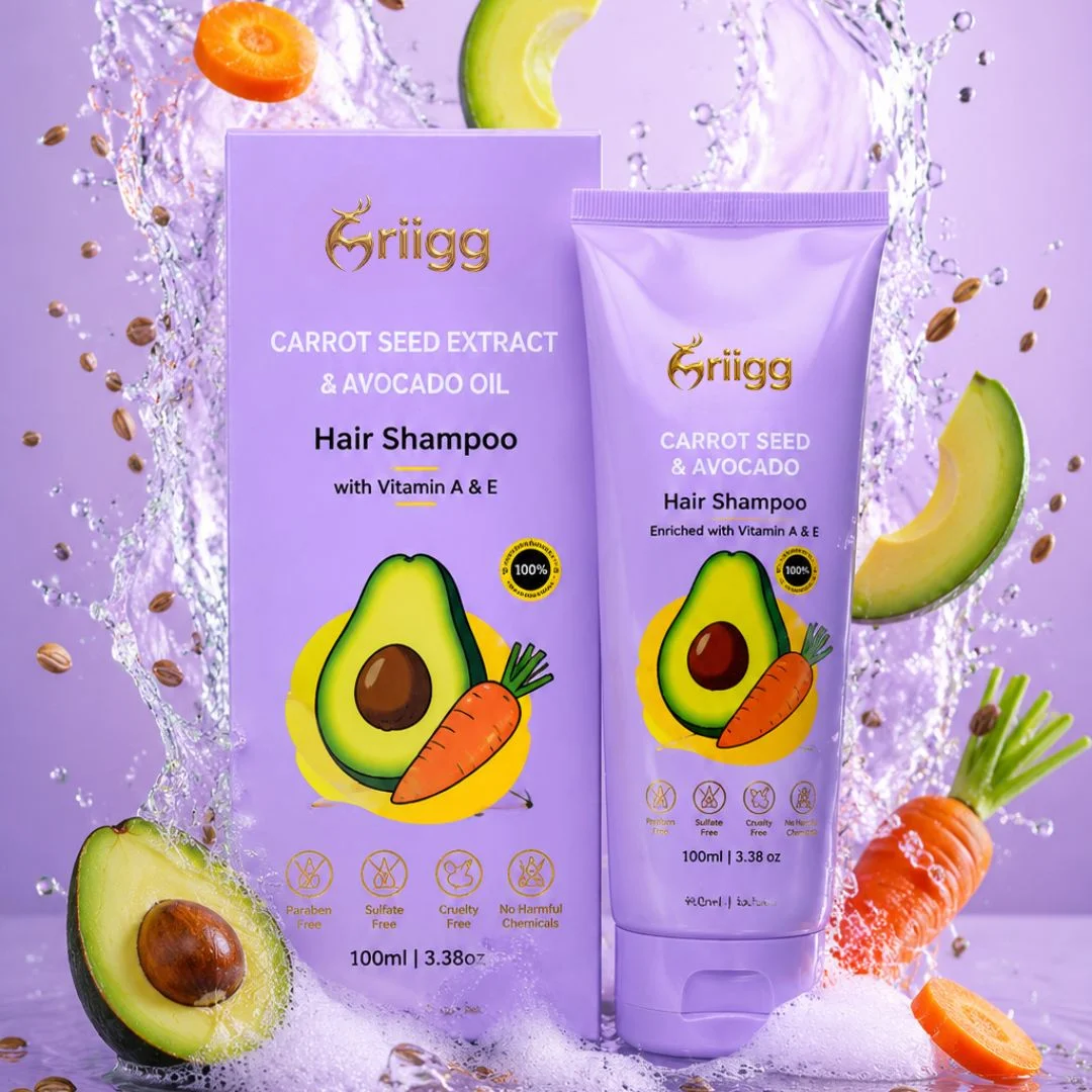 MRIIGG Carrot Seed & Avocado Oil Hair Shampoo with Vitamin A + E 100ml