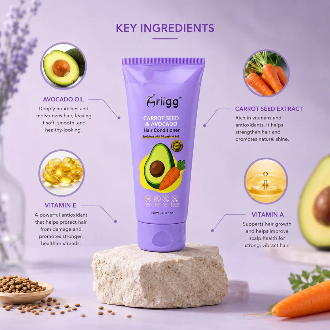 MRIIGG Carrot Seed & Avocado Oil Hair Conditioner with Vitamin A + E 100ml