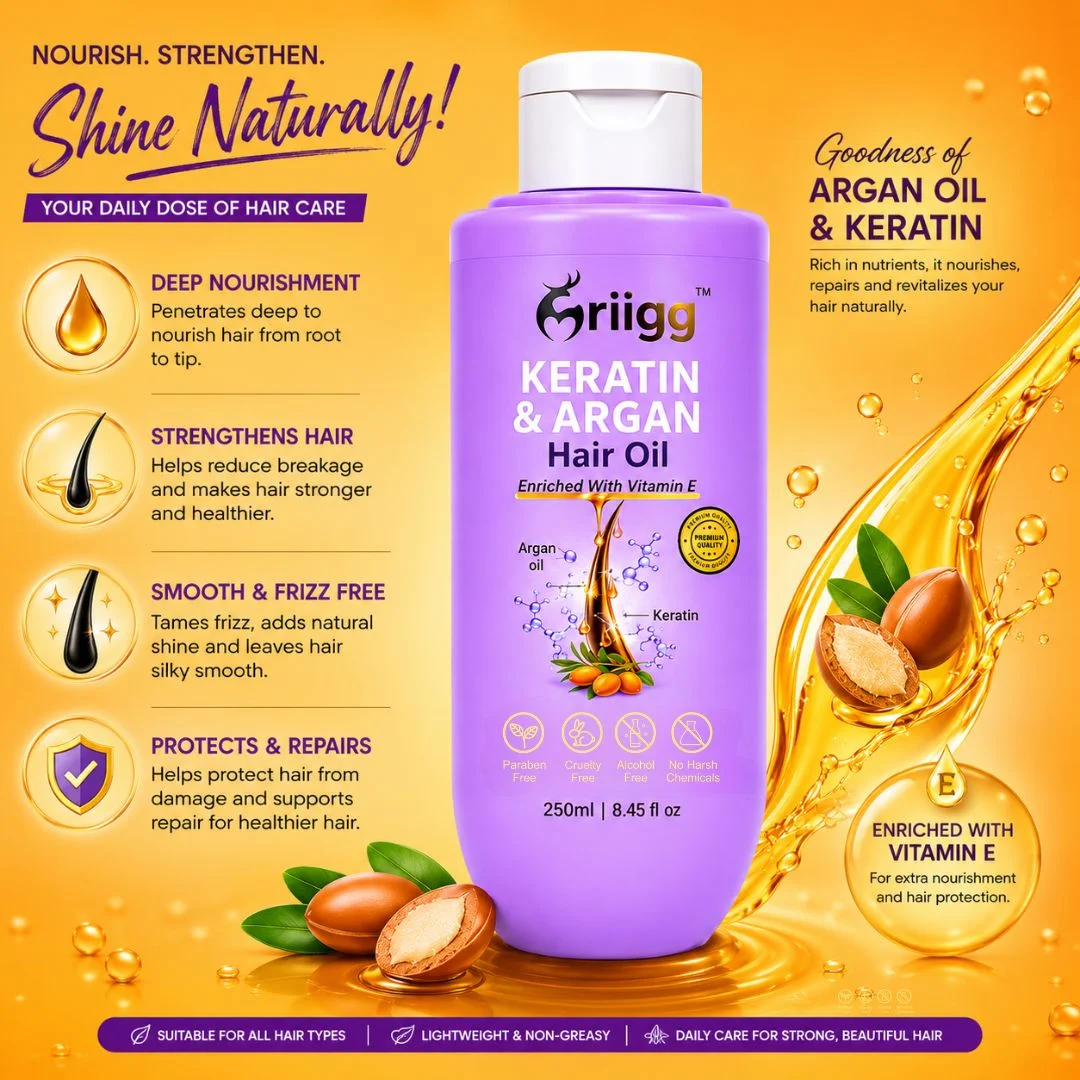 MRIIGG Argan Oil & Keratin Hair Oil 250ml